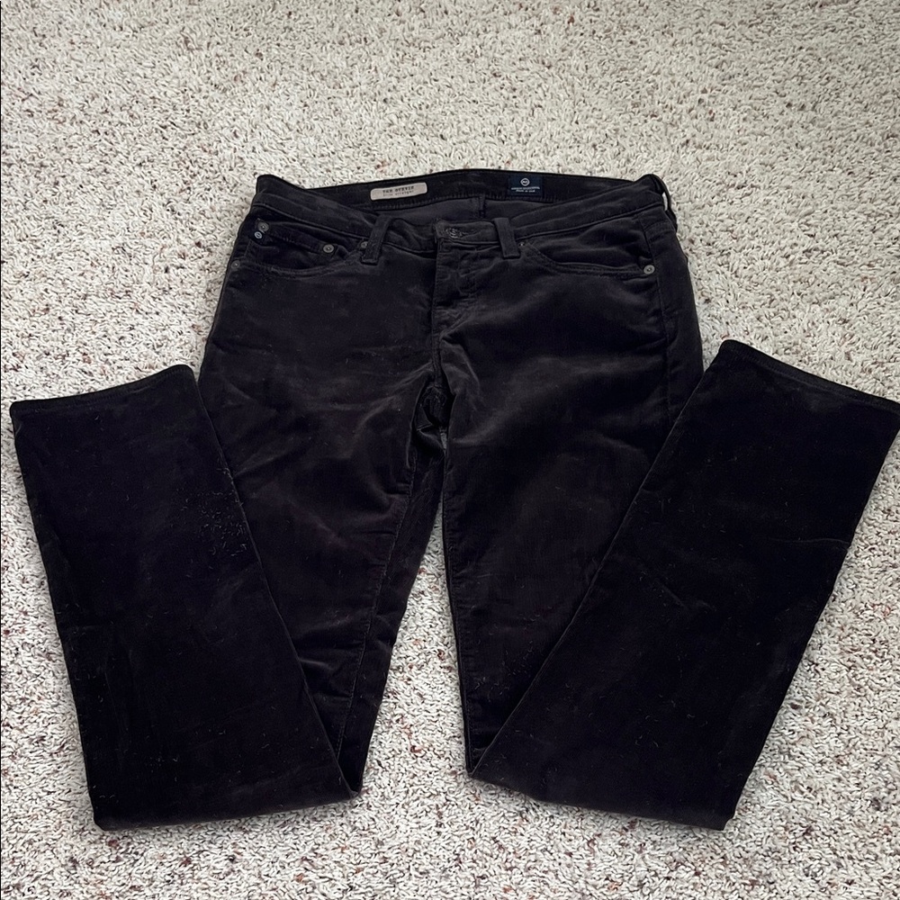 AG Adriano Goldschmied Dark Charcoal Straight Leg Pants